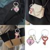 1 Pair Stylish Acrylic Magnetic Heart Pendant Keychain Couple Accessories Lightweight Keyring Valentines Day Gift