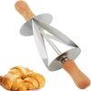 Nerezový valčekový krájač Kuchynské pečenie Výroba croissantov Nástroje na zdobenie tort Croissantové koliesko na chlieb Cesto Cukrárenský nôž