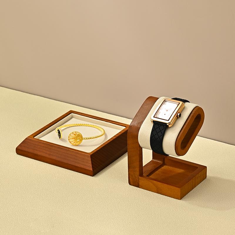 Solid Wood Watches Display Stands Base Watch Necklace Bracelet Organizer Rack Bangle Scrunchie Headband Showcase Stands