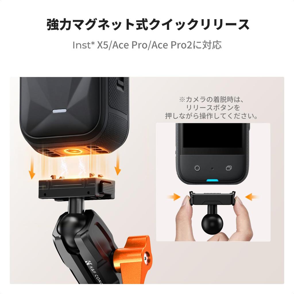 CONCEPT Magnetic Mount for Insta360 Ace and Ace Pro 2 K&F Motorcycle/Bicycle X6, X5, Pro,