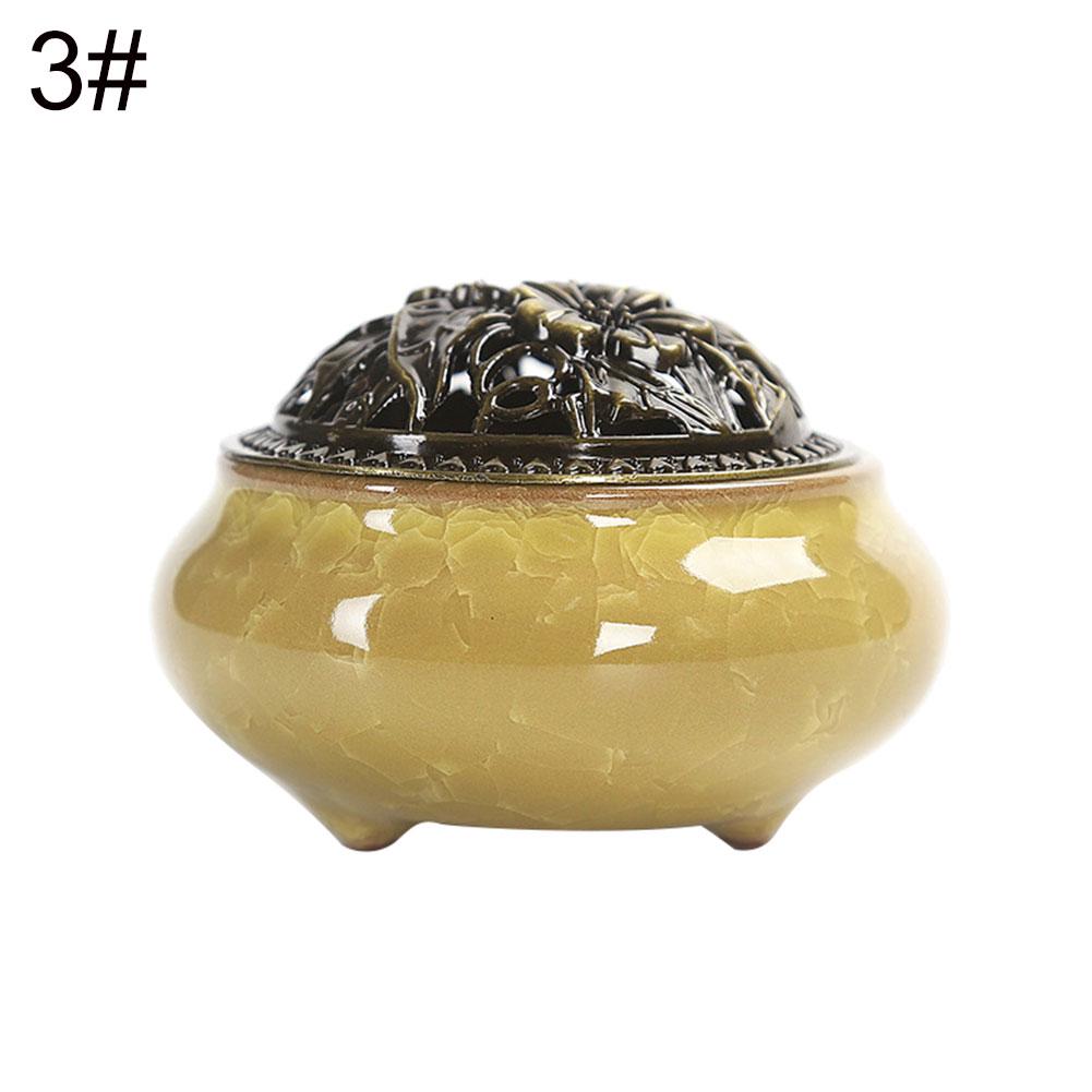 Vintage Ceramic Meditation Buddhist Decor Incense   Censer  Holder Home