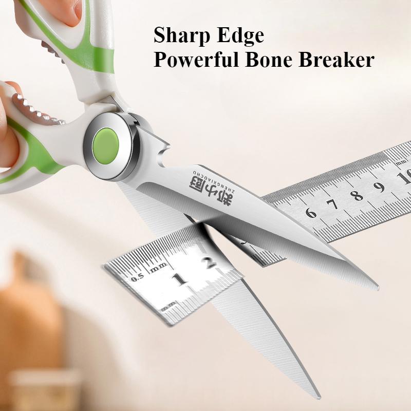 Multifunctional stainless steel kitchen scissors strong chicken bone scissors household extended models of food scissors barbecu