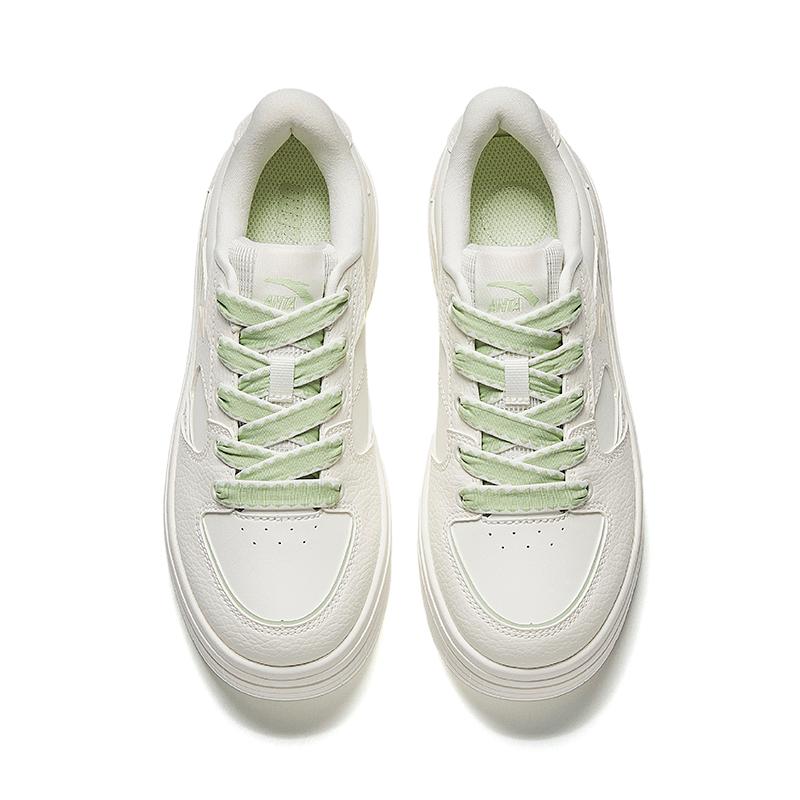 Anta Lightweight Simple Versatile Non-Slip Durable Low-Top Skate Shoes Women Sneaker White 922538065-1