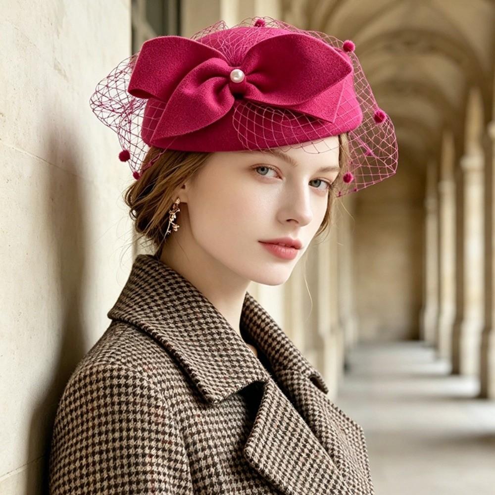 Breathable Wool Jazz Hat Warm Woolen British Style Hat Fashion Felted Wool Hat Evening Cocktail