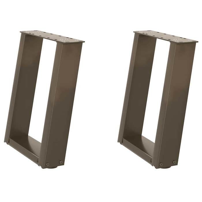 VidaXL Pieds de table basse en U 2 pièces Acier naturel 38 x (42-43) cm Acier 4012763