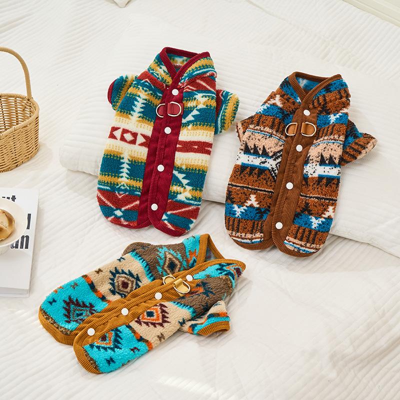 Warm Autumn Winter Dog Clothes Bear Teddy Small Dogs Thermal Pulling Cold Resistant Pet National Style Two Feet Clothes