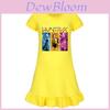 Kpop Demonenjager Meisje Korte Mouw Nachtkleding met Ruche Zoom voor Kinderkamer Comfort