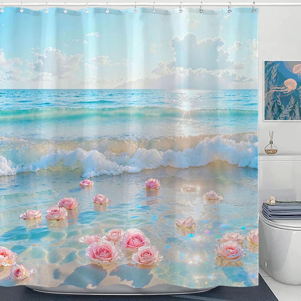 Adorable Cats Shower Curtain Set Cozy Plant Pot Design Waterproof Bathroom Shower Curtain Cute Feline Group Print Charming Home