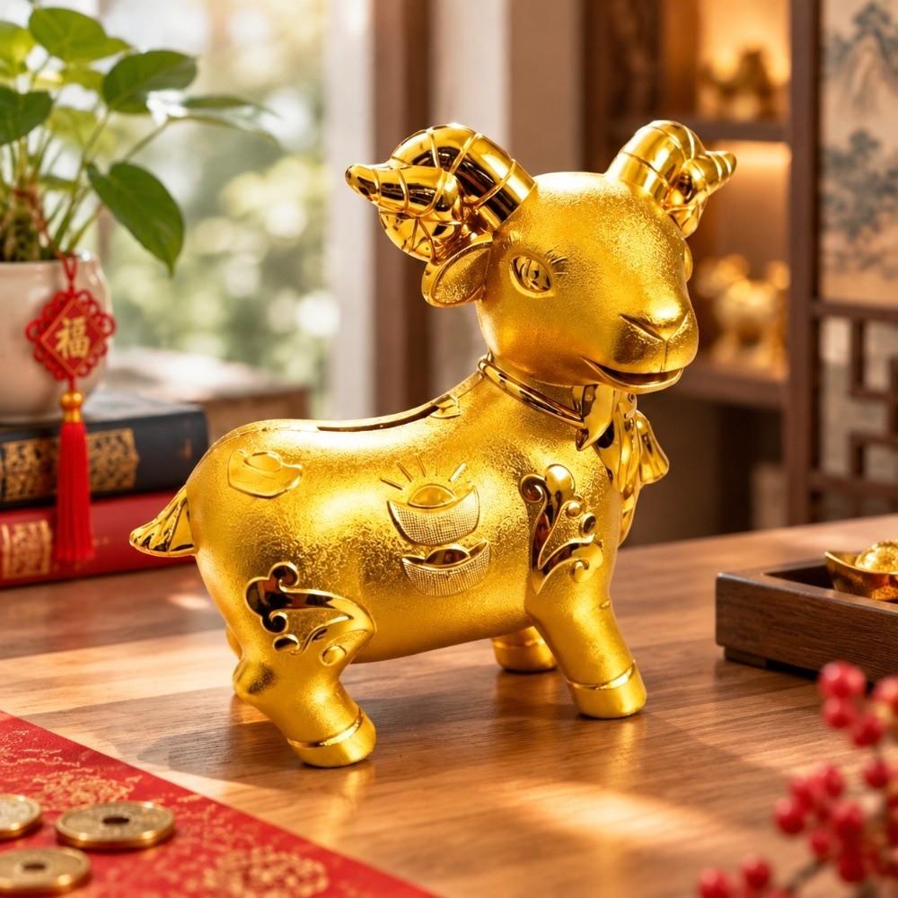 Mascot Zodiac Goat Ornaments Good Luck Lamb Money Jar Cute Sheep Piggy Bank Home