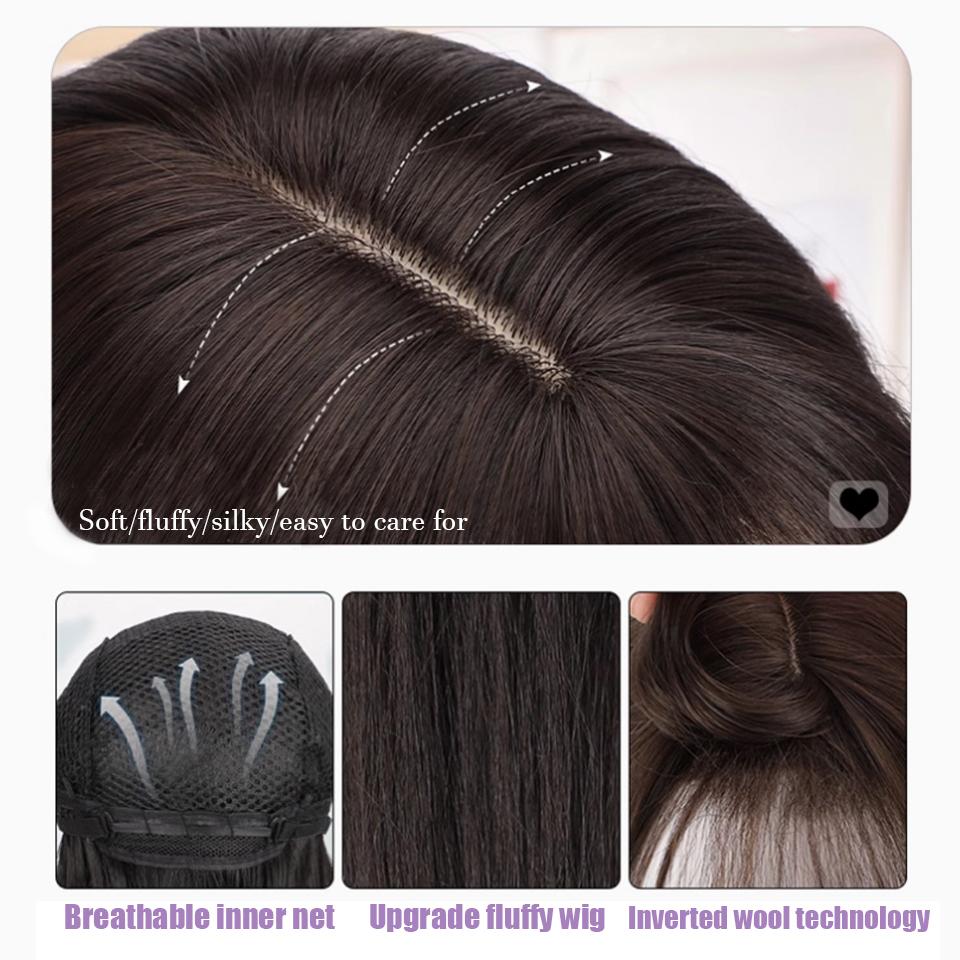 WTB Black Long Straight Synthetic Wig Game Honor Of Kings- Xi Shi Cosplay Cartoon Wig Straight Bangs Long Straight Wig