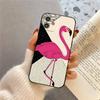 Flamingo Phone Case For IPhone 17 Air 16 15 14 13 Pro Max 11 12 Black Silicone Cover