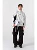 2025 Trendy Hong Kong Style Color Block Polo Shirt with Embroidery Lettering - Men's Retro Loose Hoodie