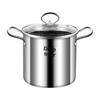 3.5L Deep Fryer Pot Stainless Steel Frying Pot With Mesh Steamer Basket With Glass Lid Kitchen Household Soup Pot Tool