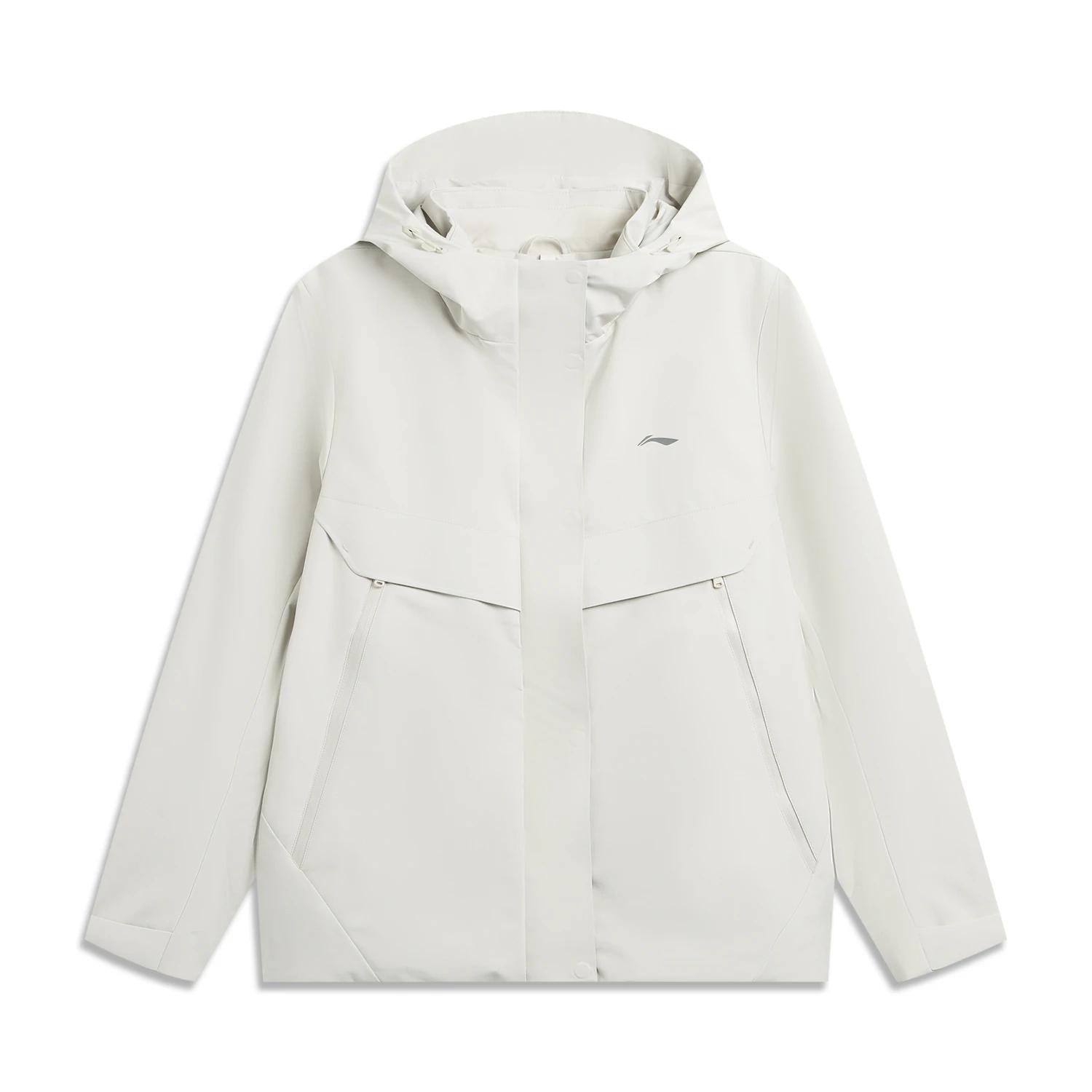 

Li-Ning Outdoor CF Waterproof Hooded Zipper Three-In-One Solid Color Comfortable Windbreaker Women outerwear AWBV092-4 XXL