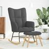 VidaXL Chaise à bascule avec repose-pied Gris foncé Tissu, chaise, chaise de relaxation, fauteuil relax, chaise de salon, 4016801