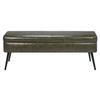 Leather Storage Ottoman Bench, PU Leather Bench with Storage and Metal Legs, Modern Shoe Benches Seat for Entryway, Upholstered End of Bed Benches for
