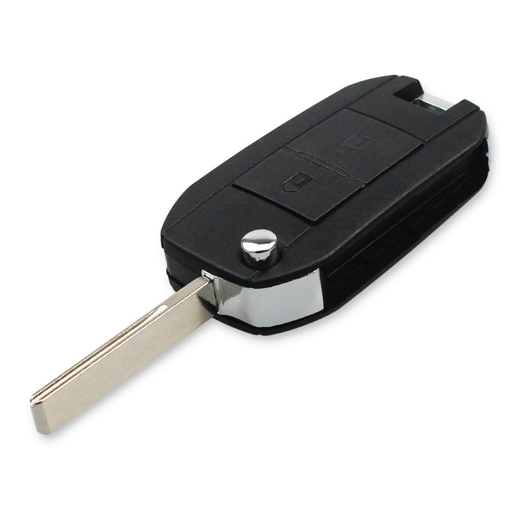 Modified Flip Folding Car Key Shell For Peugeot 307 107 207 407 Citroen C2 C3 Xsara Remote 2 Button Key Case Hu83 Blade