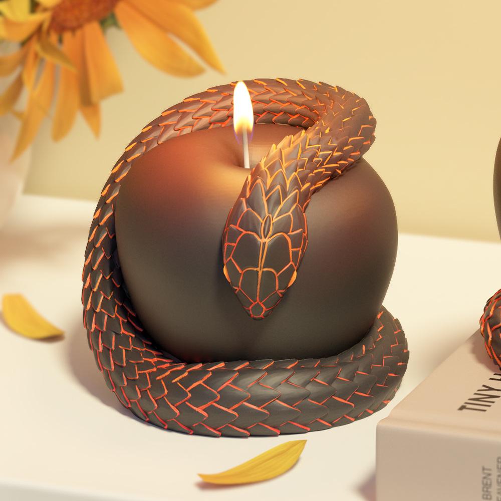 DIY Forbidden Fruit Silicone Mold – Apple & Snake Shape for Halloween Candles