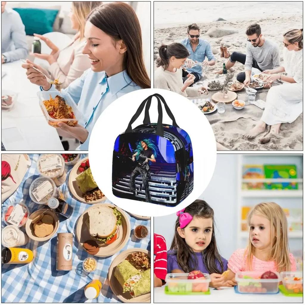 Karol G Insulated Lunch Bag for Women Kids Portable Food Boxes Thermal Lunch Box Tote