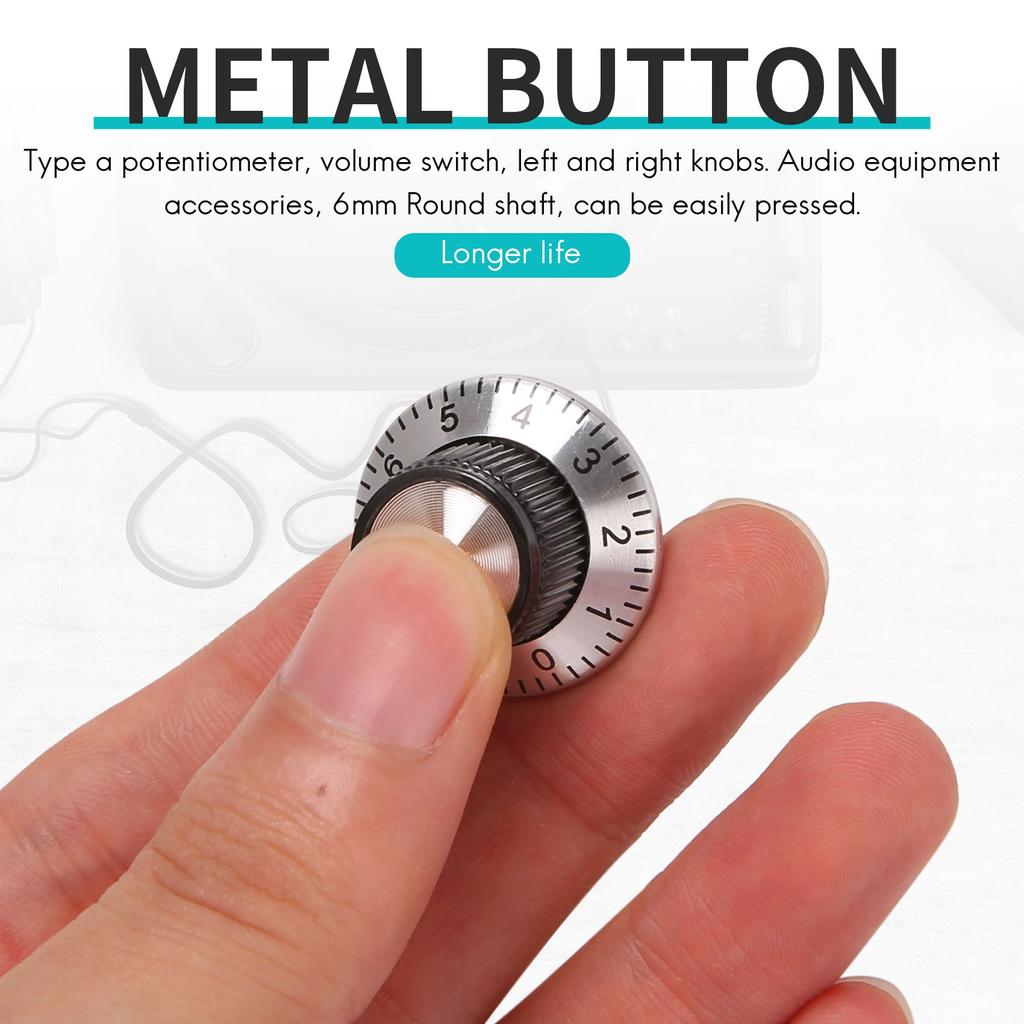 Fresh 4 X Potentiometer Pot Metal Knob With 0-9 Turntable For 6Mm Shaft Knob