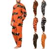 Męski zestaw piżamowy z nadrukiem na Halloween, luźny krój, do noszenia na co dzień