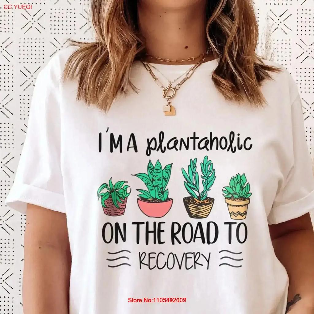 Plantaholic T Shirt Funny Gardening Plant Lover Vintage Washed Fashion Casual Graphic Stretched Slightly Streetwear Stylish
