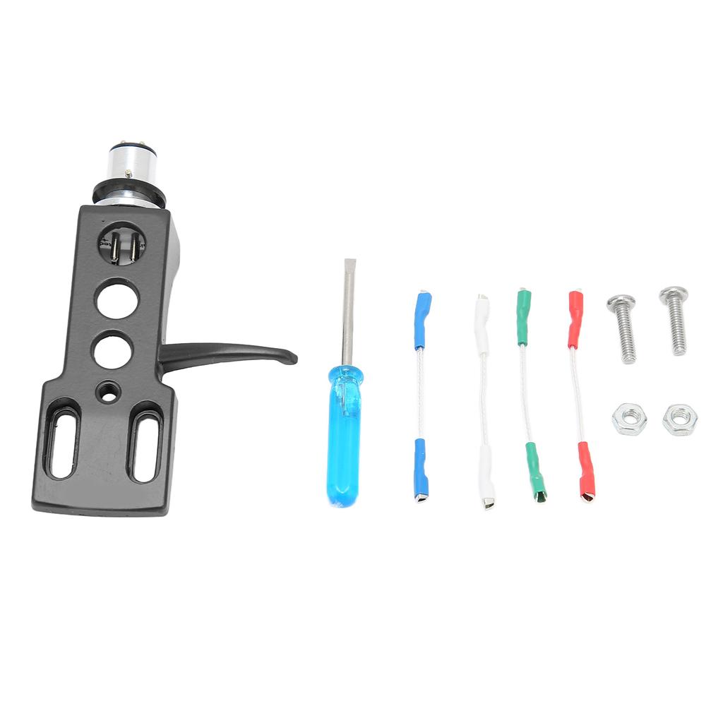 Vinyl Stylus Holder Aluminium Alloy Vinyl Record Phonograph Cartridge Holder with 4 Connection Wires