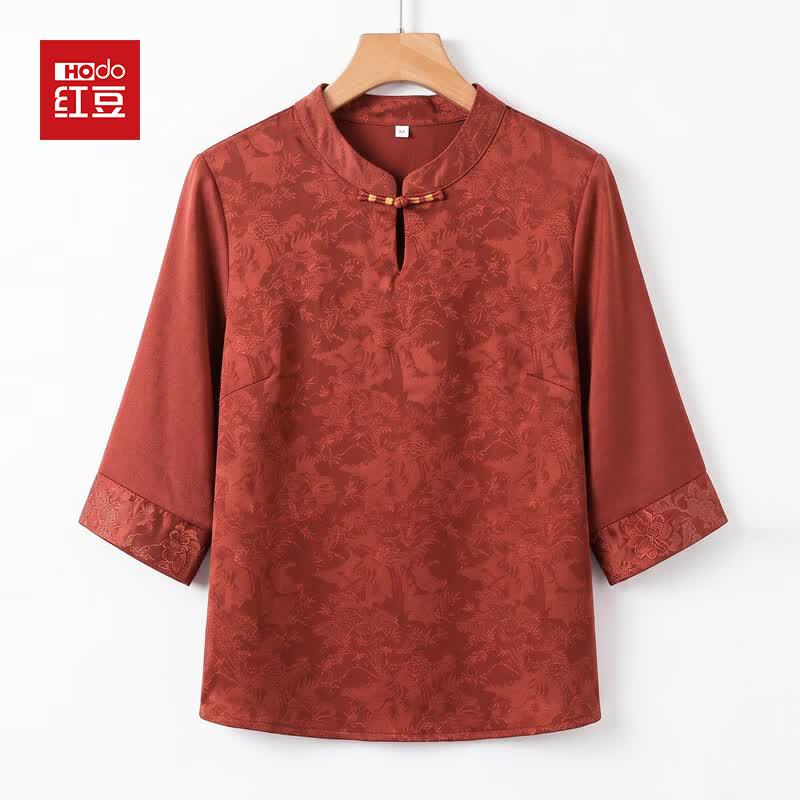 Hodo New Chinese Style Floral Loose Plus Size Top 5XL