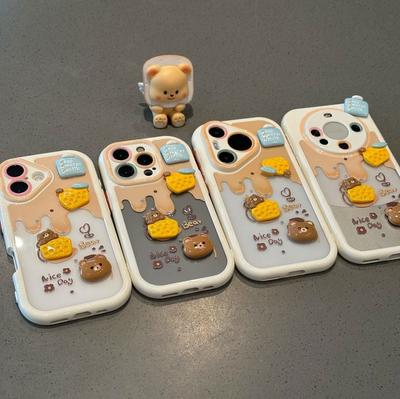 Cheese Bear Is Suitable for iPhone 17 Pro Max Phone Case, iPhone 16 Pro, Xiaomi OPPO Shockproof Full Coverage