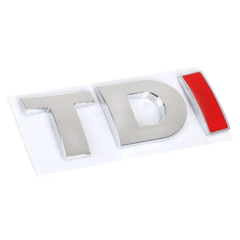 Autocollant Emblème Logo Métal 3D TDI pour Calandre Avant de Voiture Aile Côté Coffre Arrière Décoration Badge Auto Pour VW Polo Golf Jetta Passat MK4 MK5