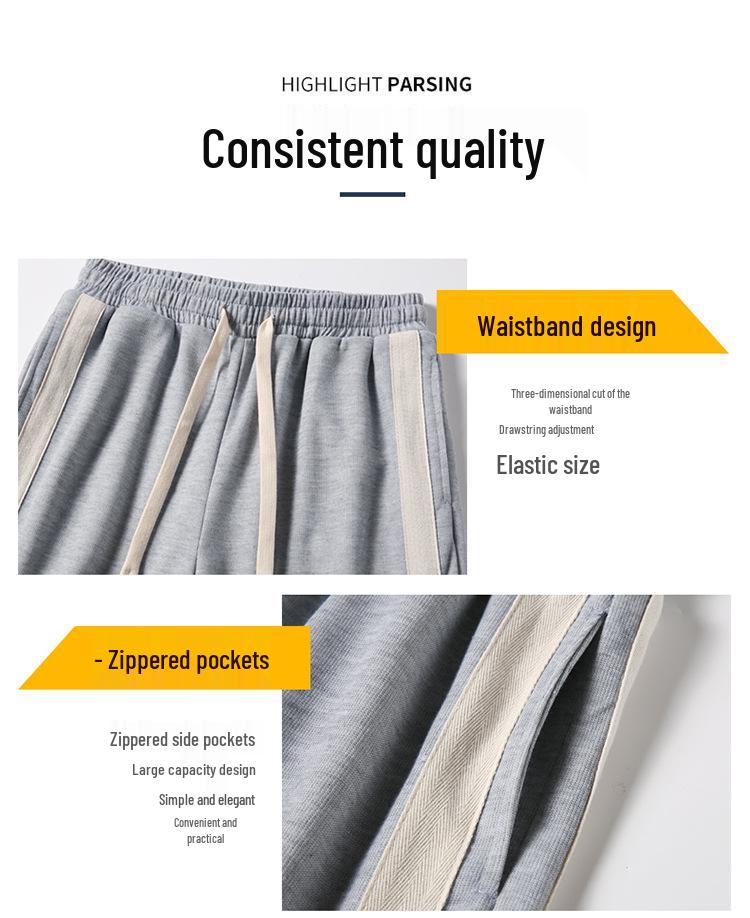 Pantaloni da uomo alla moda a vestibilità larga: Pantaloni della tuta casual dritti versatili taglia EU 25 Primavera/Autunno