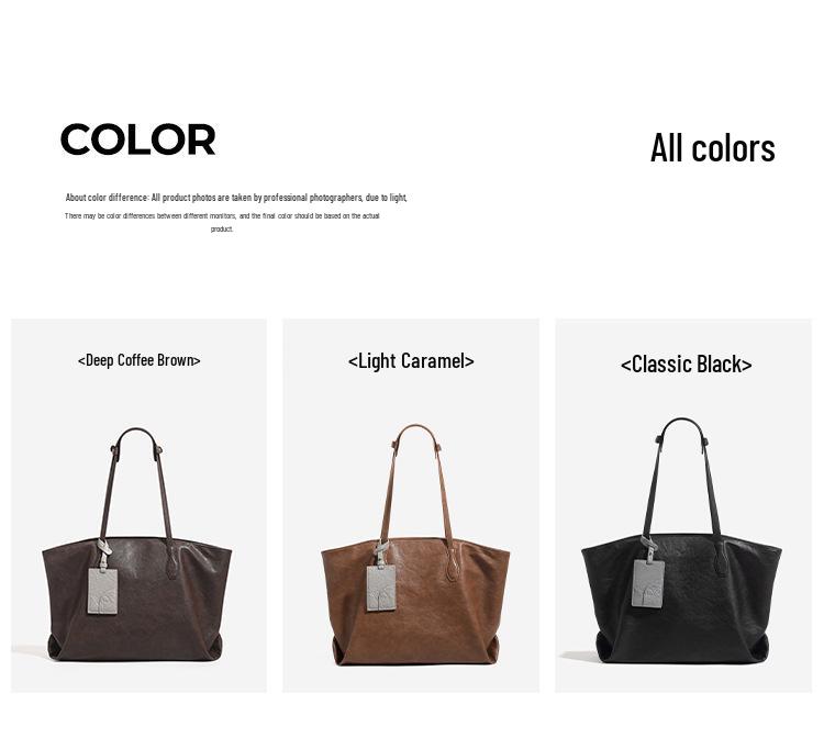 Genuine Leather Women's Tote Bag - Large Capacity, High-Quality, 2025 Commute Shoulder Bag