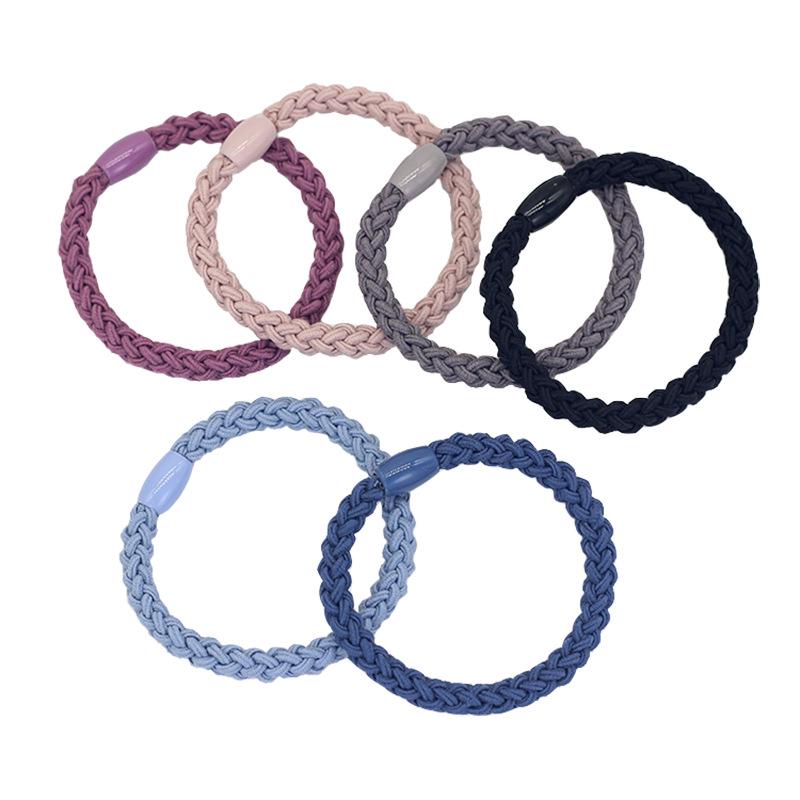 Korean Handmade Knitted Hair Scrunchies: High Elasticity, Braided Style Hair Ties.