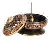 2.5in Retro Lotus Censer Sandalwood Enamel Incense Holder Desktop Ornaments