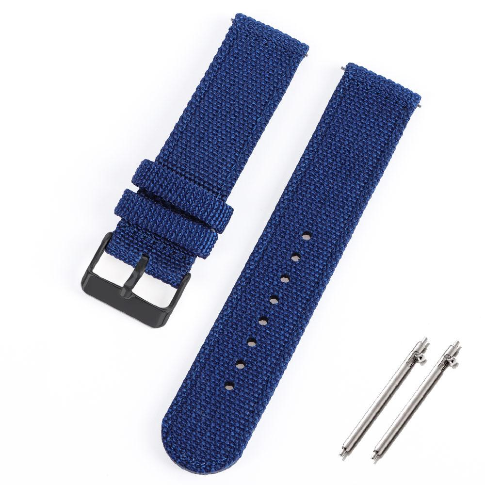 Nylon Canvas Quick Release Watch Band 20mm 22mm Replacement Watch Straps for Military Woven Fabric Wrist Band Ribbed Bracelet