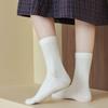 Dame Høst og Vinter Ensfarvet Relief Retro Nasjonal Stil Bomull Deodorant Lange Sokker