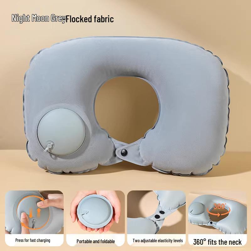 

Inflatable U-Shaped Travel Neck Pillow for Airplane, Nap, and Student Use