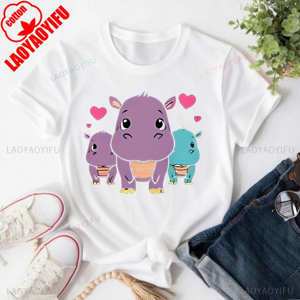 

Cute Cartoon Hippos TShirt for Women Hippos Lover Sweatshirt Animal Lover Clothes Y2k Aesthetic Cotton Oversized Clothes 4XL