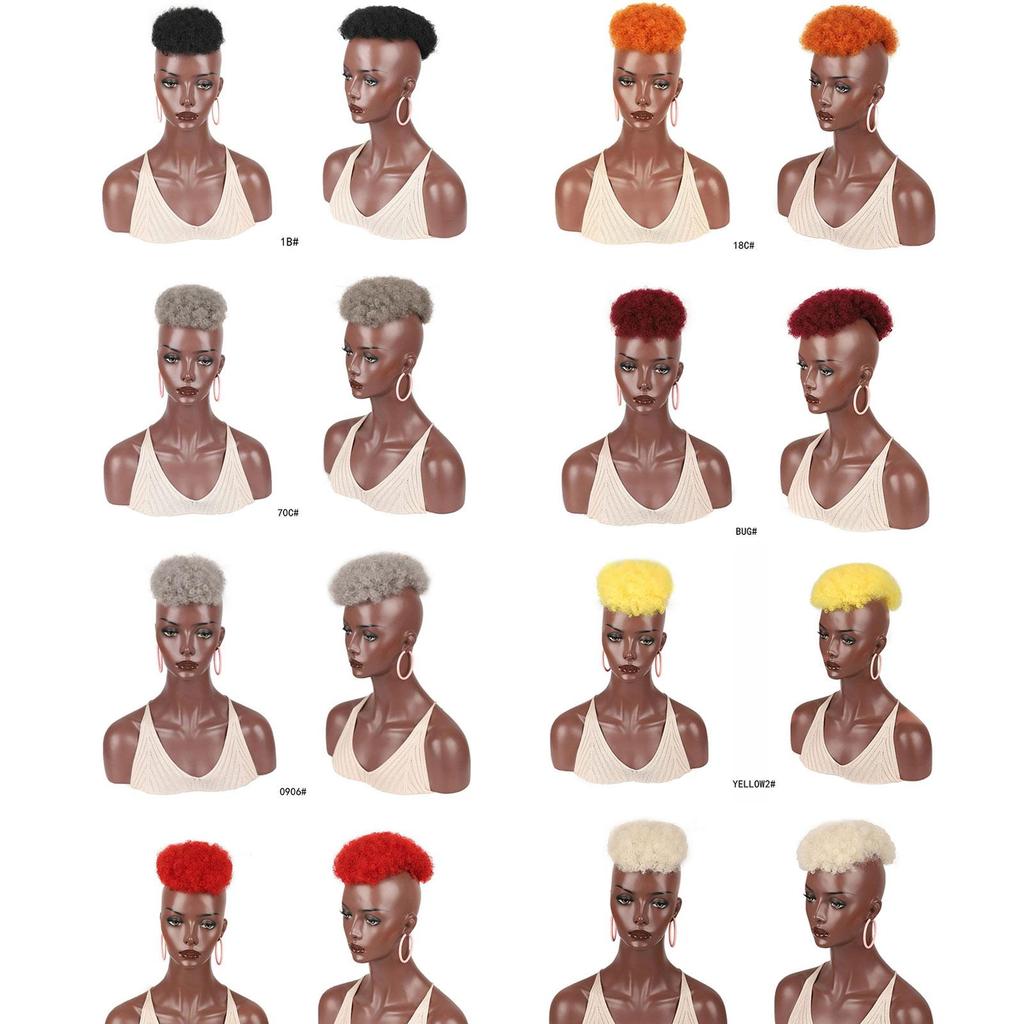 Clip In Topper Wig With 4 Clips Short Curly Black Gray For Women Hair Loss Bald Head Daily Use Synthetic Hairpiece