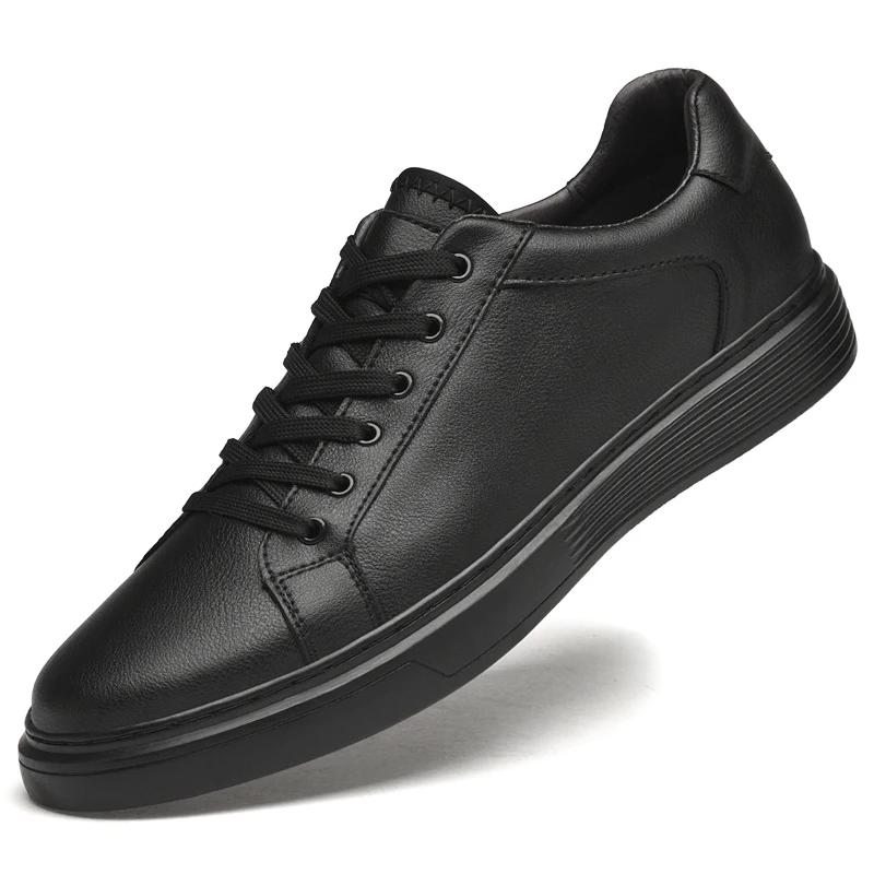 Fashion Luxury Brand Men's Shoes Fashion Breathable Skateboard Tenis Masculino Genuine Leather Casual Flats Comfort New Men Sneakers