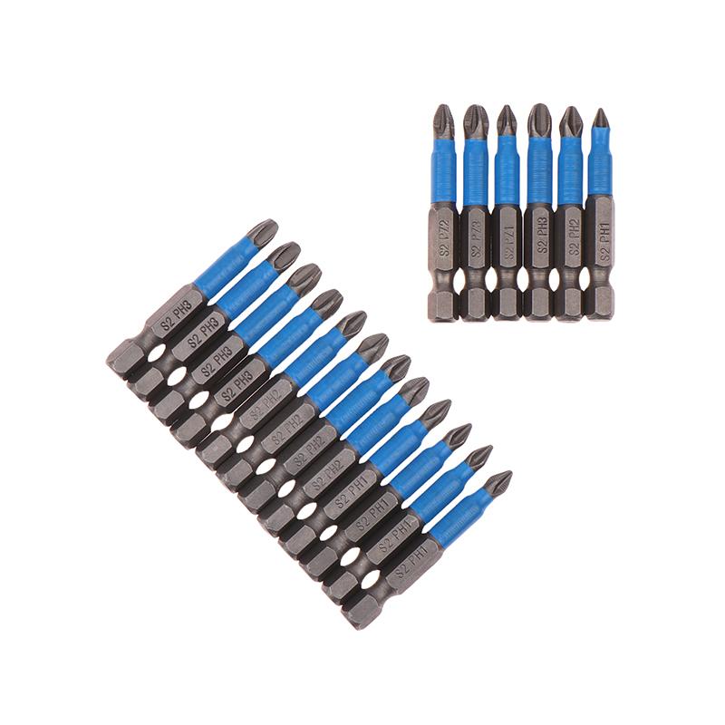 6/12Pcs Hexagonal Handle Anti Skid Electric Screwdriver Woodworking Cross Screwdriver Tool Set Ph1 Ph2 Ph3 Pz1 Pz2 Pz3