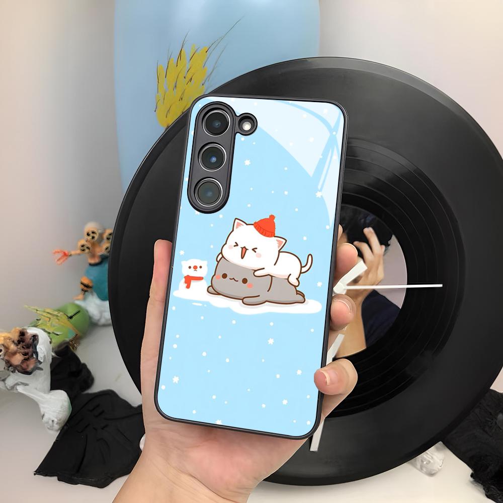 

Mocha Mochi Phone Case For Samsung Galaxy S26 S25 S24 S23 S22 S20 S21 Ultra Plus Edge Fe Colored Silver Cover Galaxy S25 Ultra