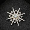 Fashionable North Star Snowflake Zircon Brooch, Women's Anti-Exposed Pin, Fixed Clothes Metal Buttons, Wedding Party Gifts