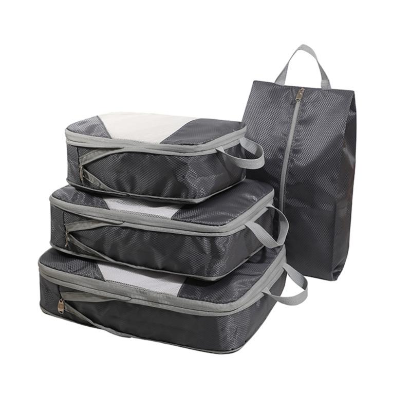 4 Set Travel Packing Cubes Compression Packing Cubes for Suitcase Luggage Cubes Suitcase Organizer Bags Travel Essential
