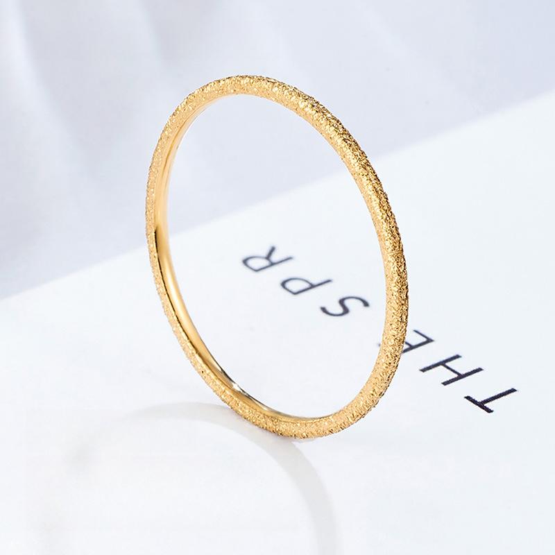 New Product Ultra-fine Matte Matte Titanium Steel Ring Electroplating Niche Sand Gold Ring Women's Super Flash Accessories