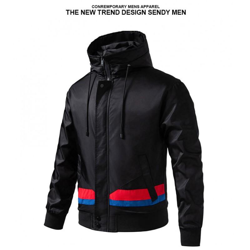 Mens Youth Waterproof Windproof Cargo Hooded Jacket Trendy Japanese Style Outdoor Coat