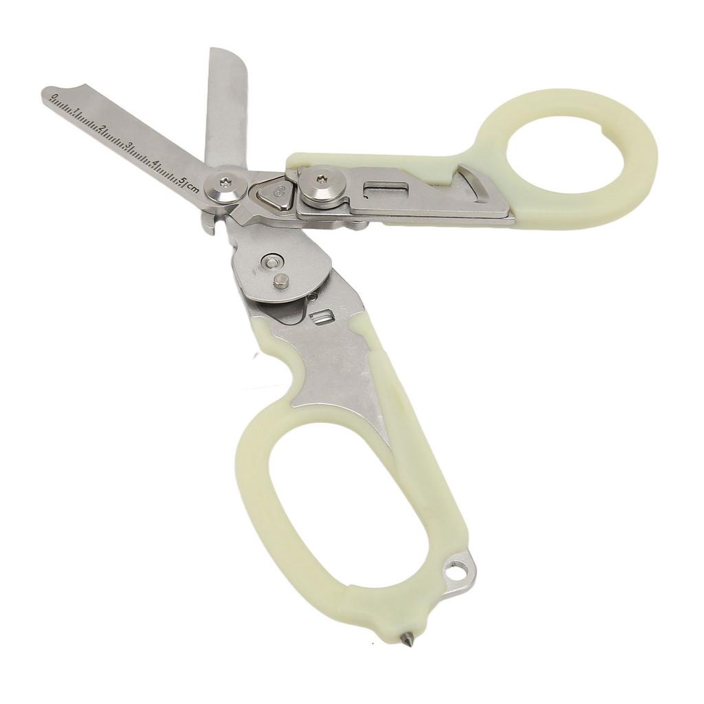 Emergency Response Shears Stainless Steel Luminous Multifunctional Foldable Scissors Pliers for