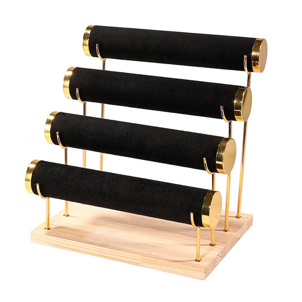 Detachable Tiered Jewelry Rack Wood Base Stand for Showcasing Bracelets and Bangles Wrist Accessories Storage Organizer