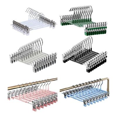 Space Saving Expandable Stainless Steel Pants Hangers With Nonslip Grips For Family Laundry Drying Racks
