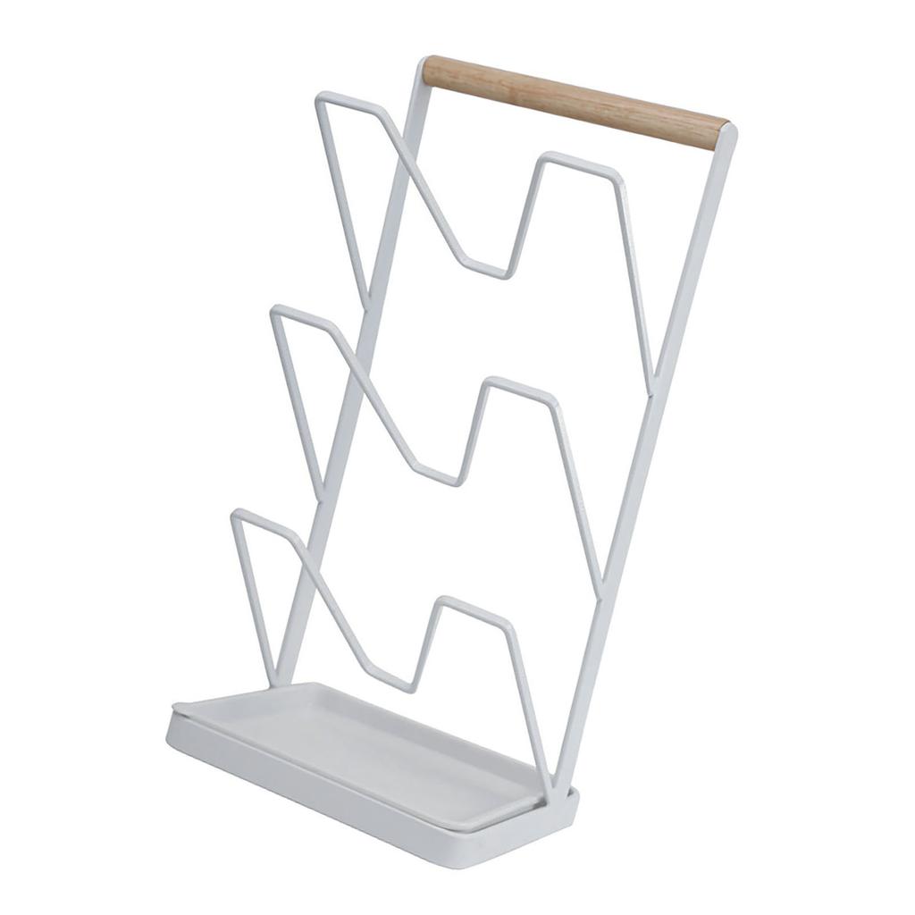 3 Layer Pot Lid Holder Vertical Pot Cover Drainage Storage Rack Chopping Board Organizer